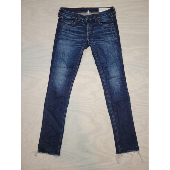 rag & bone Denim - Rag & Bone Women's Size 25 Jeans Raw Hem The DRE Dark Wash Blue Denim